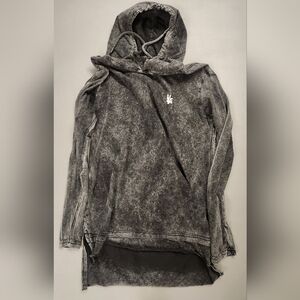 YoungLA Black Faded Long Sleeve Hooded Shirt